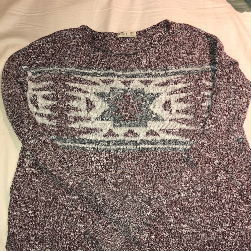 hollister maroon knit sweater